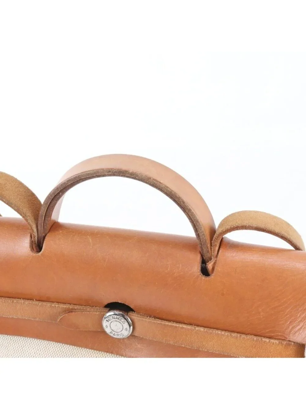 Hermes Herbag a Dos PM Leather Toilet Ash 2-Way Shoulder Bag Crossbody
